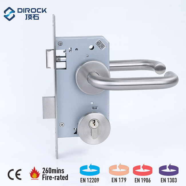 Alça de alavanca grau 4 + fechadura de encaixe Escape + cilindro de perfil de botão