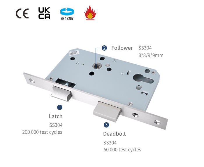 Detalhes da fechadura da porta Mortise 6572Z