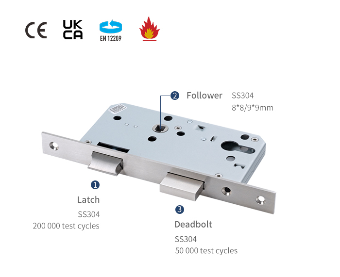 Detalhes da fechadura da porta Mortise 6072Z