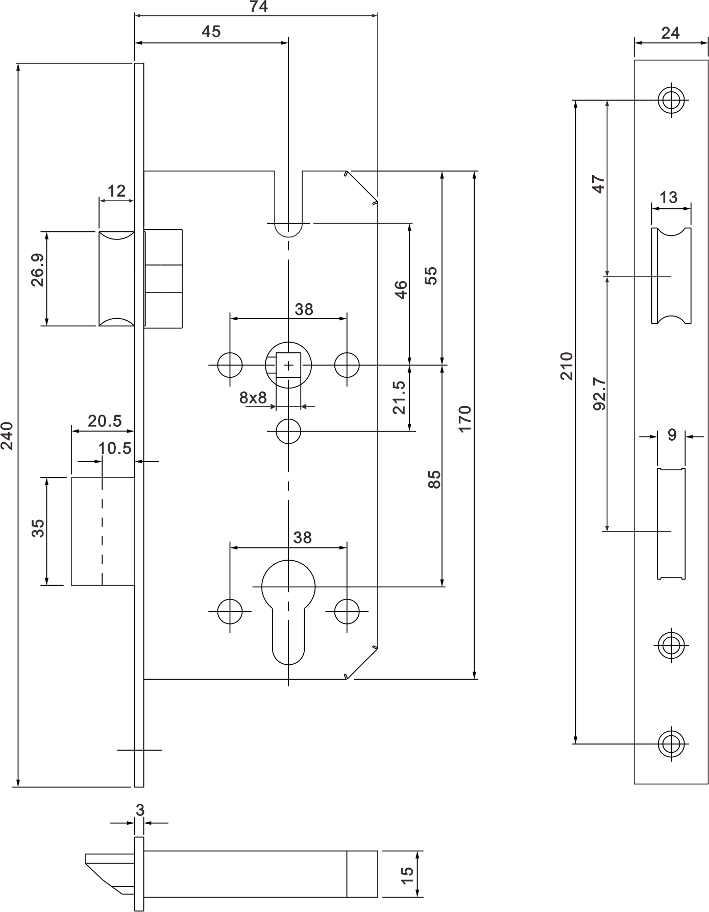 Fechadura de Embutir 4585Z