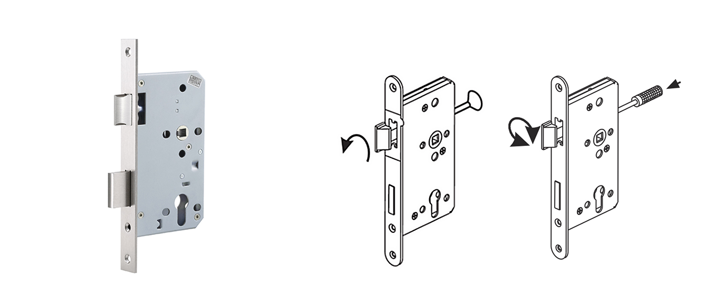 reverter uma trava em uma fechadura embutida