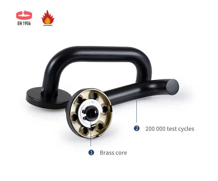 Ma&ccedil;aneta da porta com alavanca preta fosca SS4003