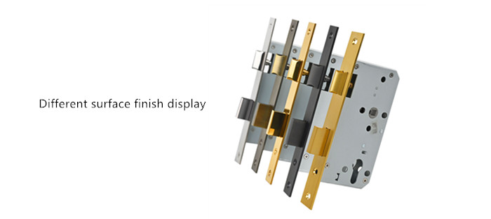 fechadura de encaixe com acabamento de superf&iacute;cie diferente