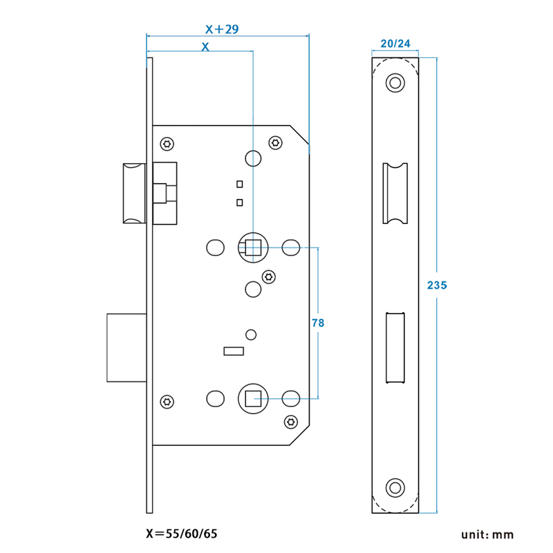 Bath Mortise Lock 78ZWC